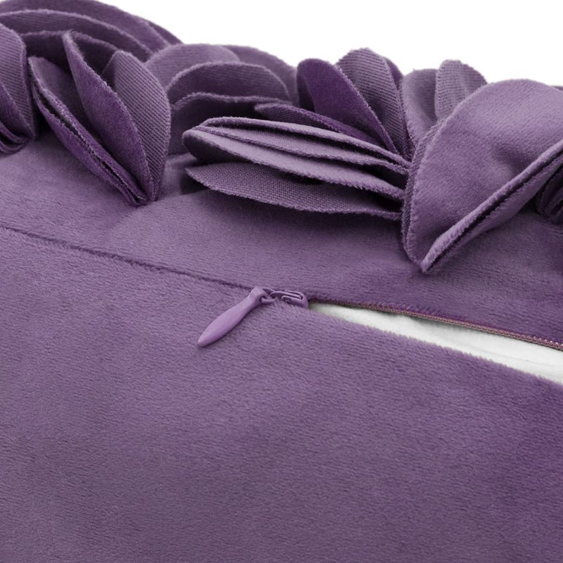 KINGROSE Hand Crafted Stereo Flower Throw Pillow Cover Rectangular Cushion Cover Soft Pillow Case for Sofa Couch Chair Bed Living Room Office 12 x 20 Inches Velvet Purple - Image 5
